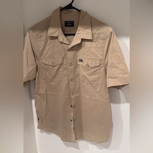 Kimes Ranch Men's Casual Tan Button Down Shirt